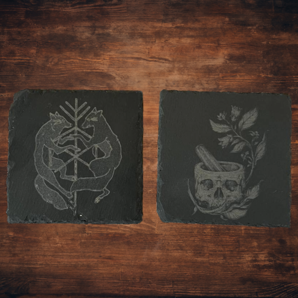 2 slate coasters